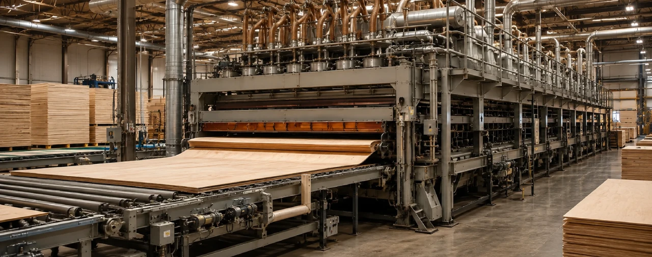 Linha de laminação de madeira para produção de compensado